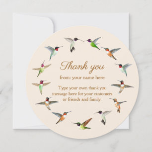 Cartão Agradeço ao personalizável Hummingbird