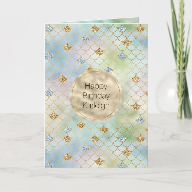 Cartão Água Azul, Casa Azul, Dourada Sereia (Frente)