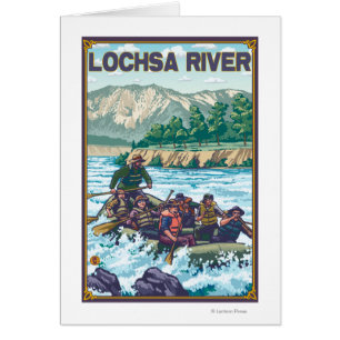 Cartão Água branca que transporta - rio de Lochsa, Idaho