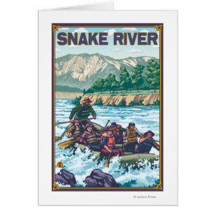 Cartão Água branca que transporta - rio Snake, Idaho