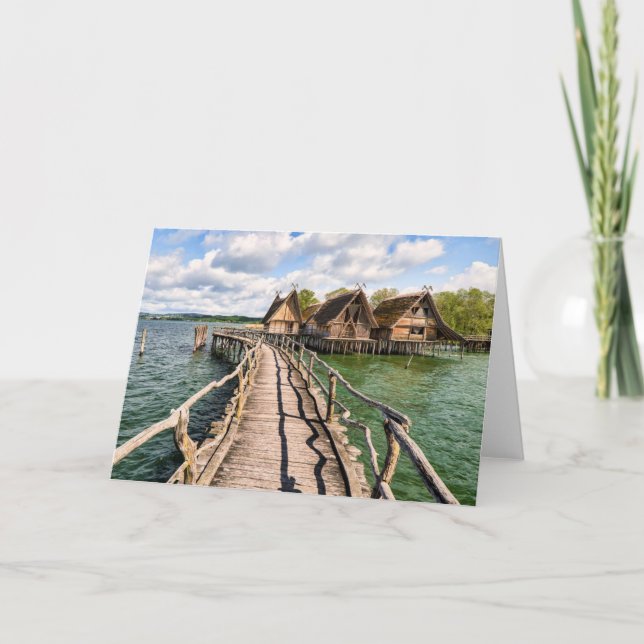 Cartão Água | Casas De Inclinação Sobre A Água (Frente)