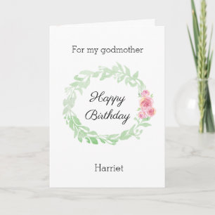 Cartão Água Floral em Aquarela para Aniversário da Madrin
