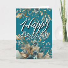 Água-marinha Verde Floral Aquarela Boho Aniversári