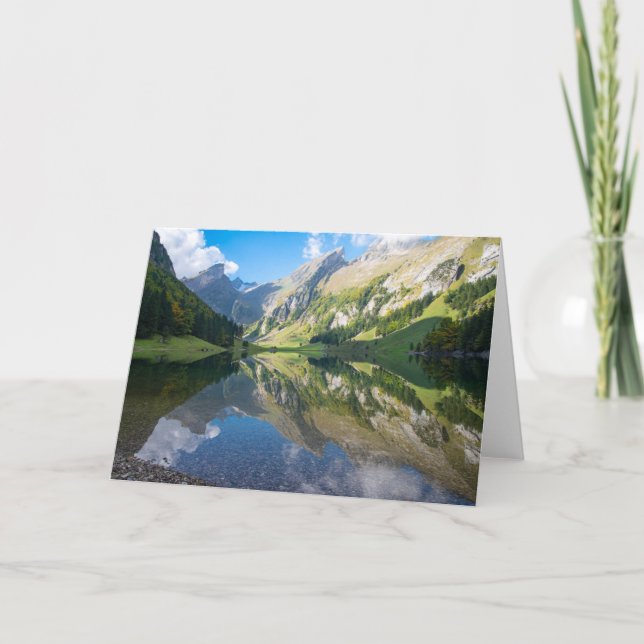 Cartão Água | Suiça dos Alpes suíços no lago Seealpsee (Frente)