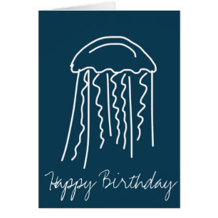 Cartão Água-viva marinha vida marinha no mar aquático