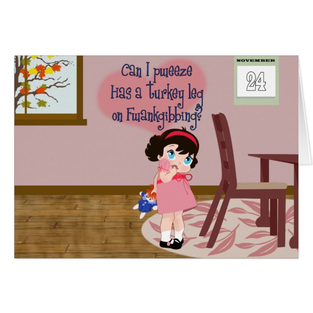 Cartão Aguardando Janta na Turquia (Frente Horizontal)