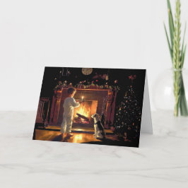 Cartão Aguardando Papais noeis pelo fogo