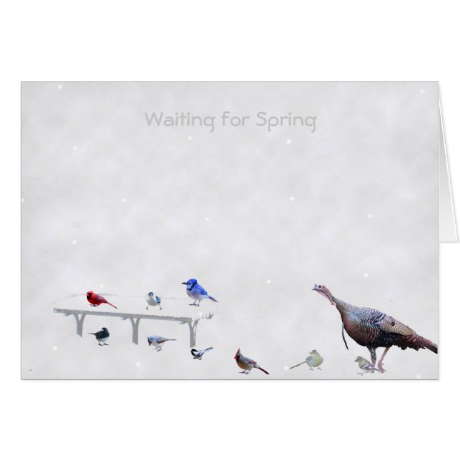Cartão Aguardando primavera (Frente Horizontal)