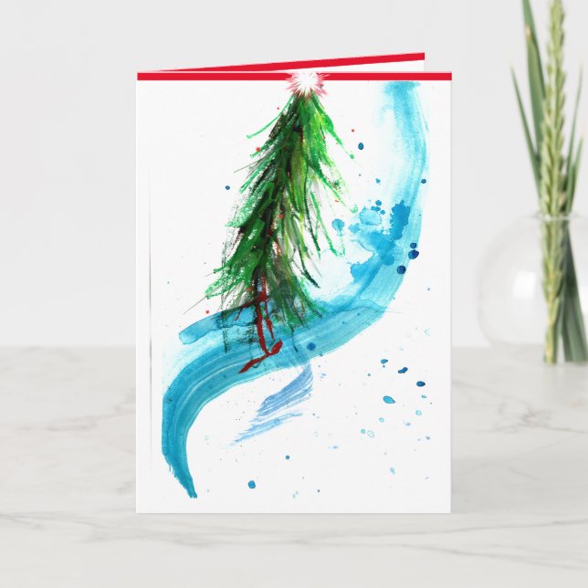 Cartão Aguardente de época de captura de Árvore de Natal  (Frente)