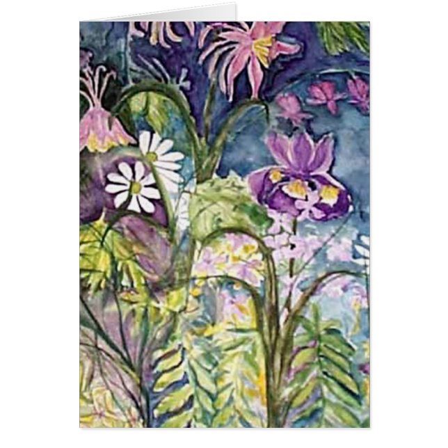 Cartão aguarela da fantasia do wildflower (Frente)