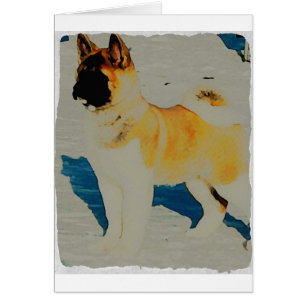 Cartão Aguarela de Akita