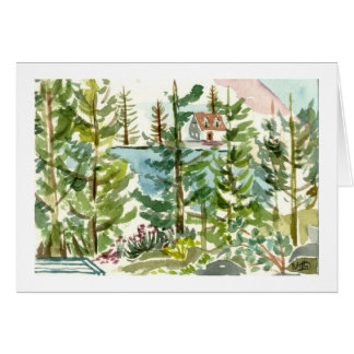 Cartão Aguarela do lago echo