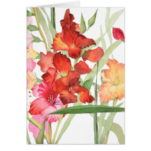 Cartão Aguarela Gladiolas