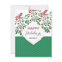 Aguarela Moderna Boho Mistletoes Feriado