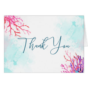 Cartão Aguarela tropical do recife de corais