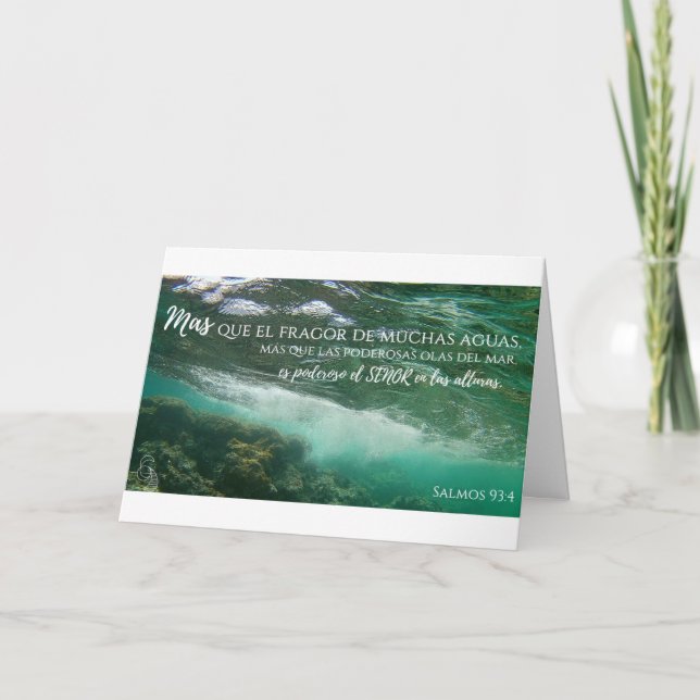 Cartão Aguas Antiguas Tarjeta Salmos 93:4 (Frente)