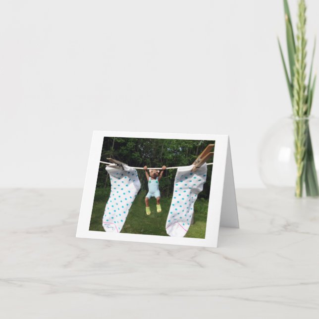 Cartão Aguente firme, urso com Meias! (Frente)