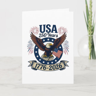 Cartão Águia Americana Patriótica 250 Anos 1776-2026