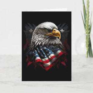 Cartão Águia da Bandeira Americana 4 de Julho Dia da Inde