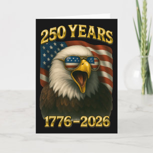 Cartão Águia e Bandeira 250 Anos 1776-2026 250º Aniversár