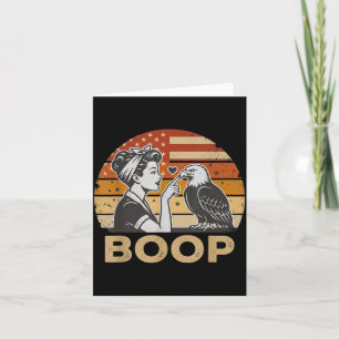 Cartão Águia Patriótica Boop 4 De Julho Pin-Up Engraçado