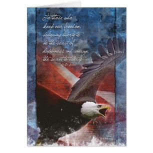 Cartão Águia Patriótica em Voo