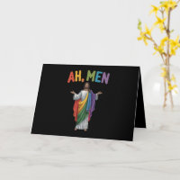 Ah Homens Engraçado Orgulho Gay LGBT Jesus Bandeir