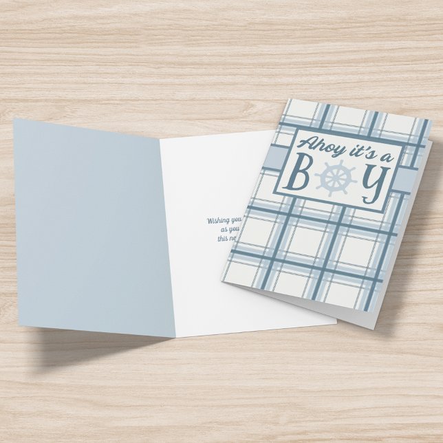 Cartão Ahoy, é um Chá de fraldas náutico (Criador carregado)