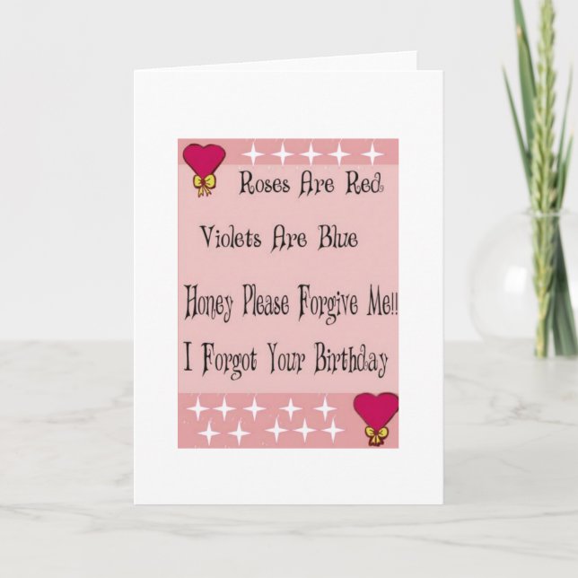 Cartão Ai! Esqueci seu aniversário (Frente)