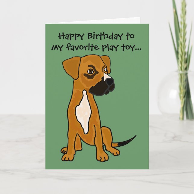 Cartão AI- Funny Boxer Mix Birthday Card (Frente)