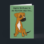 Cartão AI- Funny Boxer Mix Birthday Card<br><div class="desc">Hilarious cute boxer mix puppy dog birthday card says Happy Birthday to my favorite play toy outside and You! inside.</div>