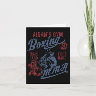 Cartão Aidan's Gym Boxing Mma Retro Design para o nome A