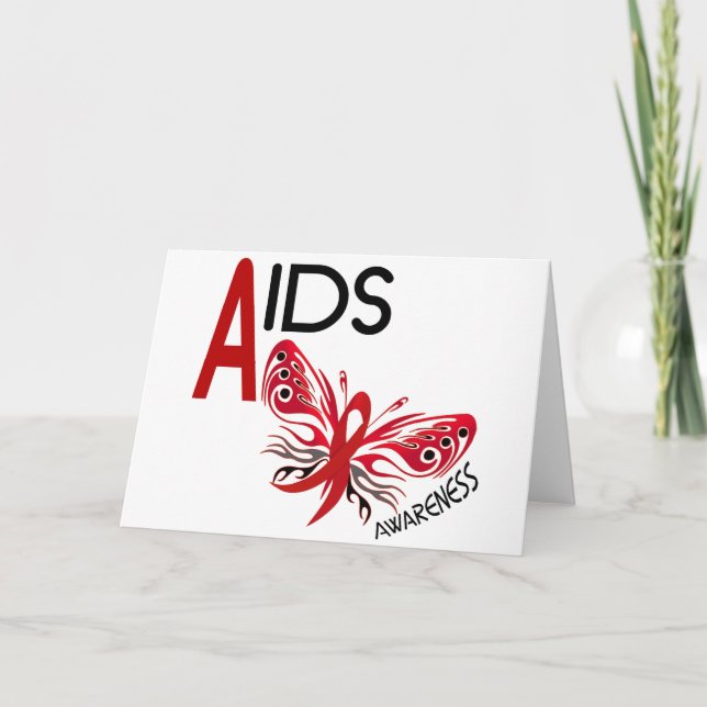 Cartão AIDS / HIV Butterfly 3 Awareness (Frente)