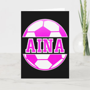 Cartão Aina Nome Meninas Futebol Jogar Futebol Fã de Espo