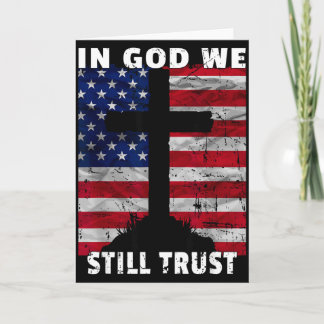 Cartão Ainda Confiamos em Deus Bandeira Americana EUA 250