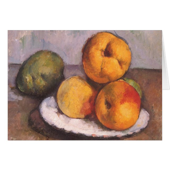 Cartão "Ainda é a vida", "Maçãs", "Peras" de Paul Cezanne (Frente Horizontal)