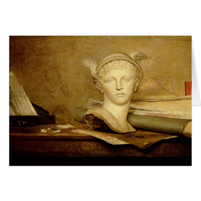 Cartão Ainda vida com atributos das artes, 1765-66 (Frente Horizontal)