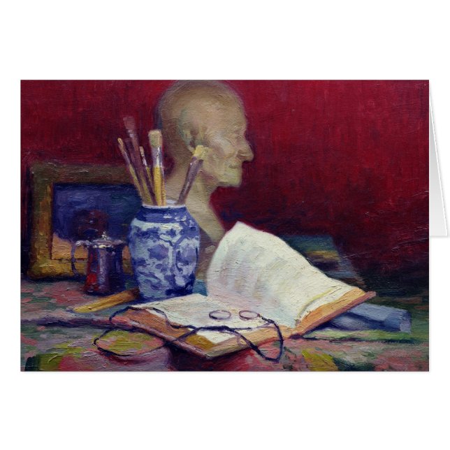 Cartão Ainda vida com cabeça de Voltaire (Frente Horizontal)