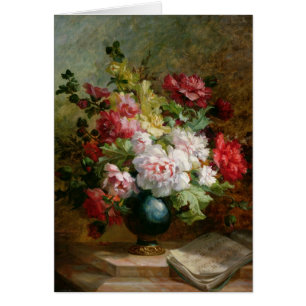 Cartão Ainda vida com flores e partitura