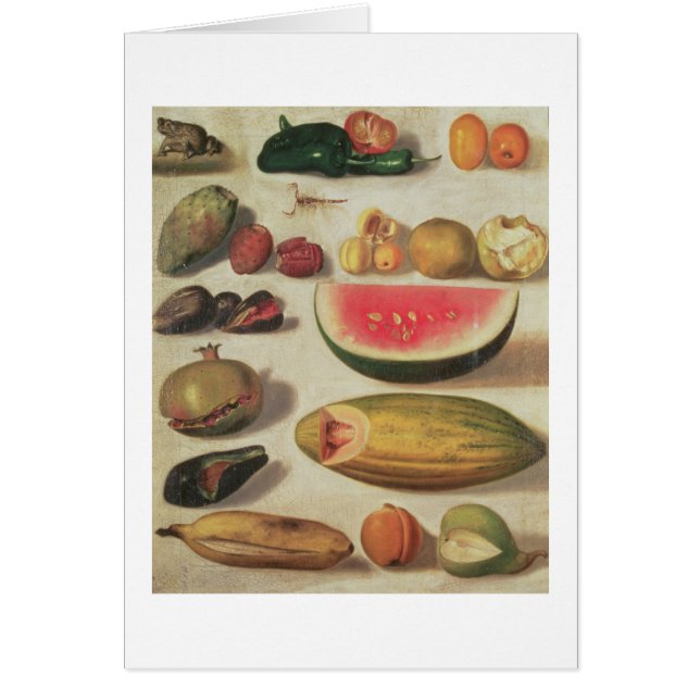 Cartão Ainda vida com fruta e sapo (Frente)