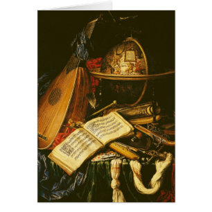 Cartão Ainda vida com instrumentos musicais