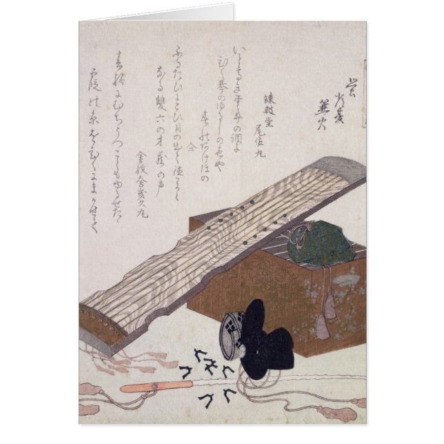 Cartão Ainda vida com um Koto, c.1810 (Frente)