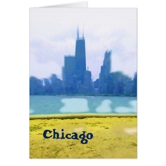Cartão Air Brushing Chicago Skyline Art (Frente)