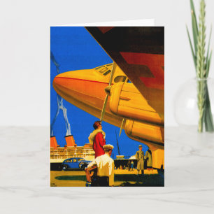 Cartão Air, Sea and Land Travel Vertical Greeting Card