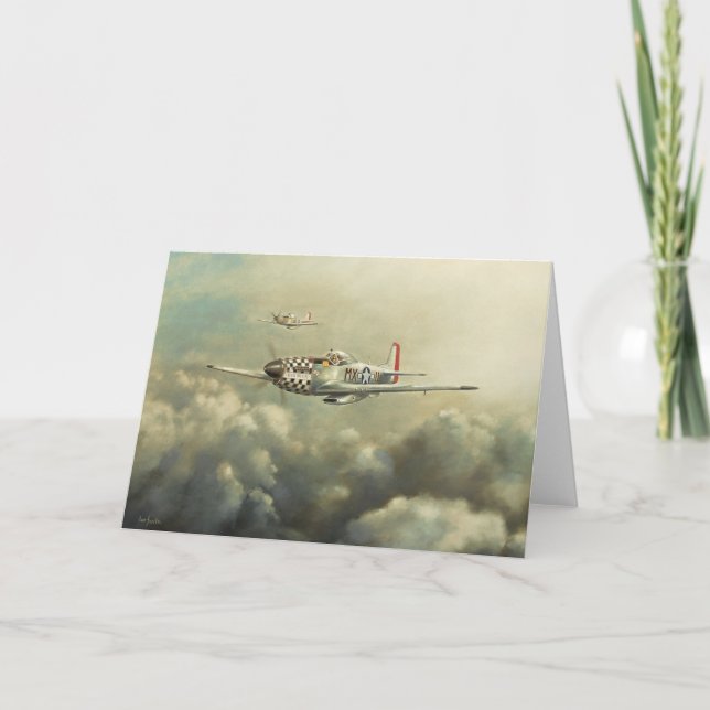 Cartão Aircraft - P51D Mustang Greetings Card (Frente)