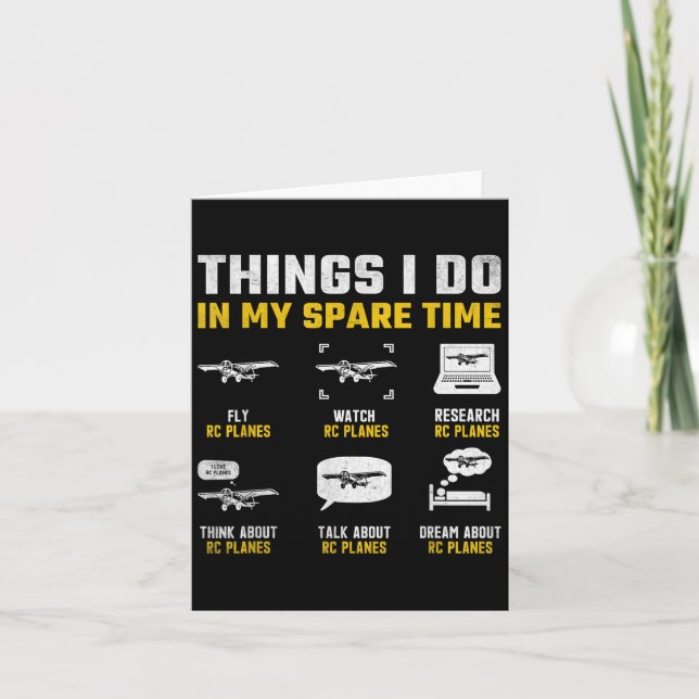 Cartão Aircraft Rc Plane Airplane Men Things I Do In My S (Frente)