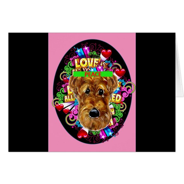 CARTÃO AIREDALE TERRIER (Frente Horizontal)