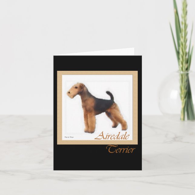 Cartão Airedale Terrier Art Greeting and Note Cards (Frente)