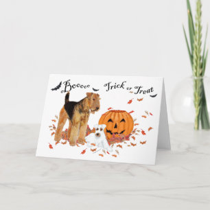 Cartão Airedale Terrier Halloween