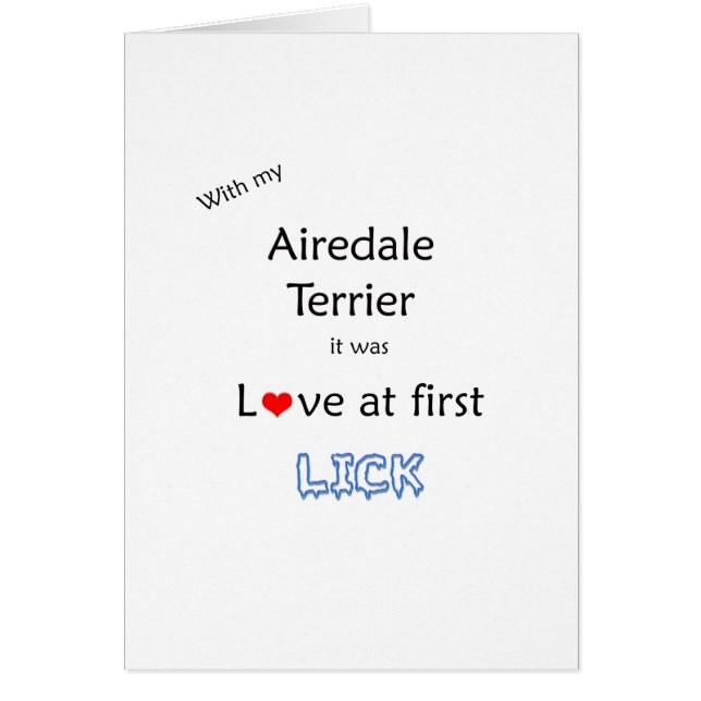 Cartão Airedale Terrier Lick Design (Frente)